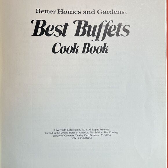 1974 Vintage Better Homes And Gardens Best Buffets Hardcover Cookbook First Ed - Picture 3 of 9
